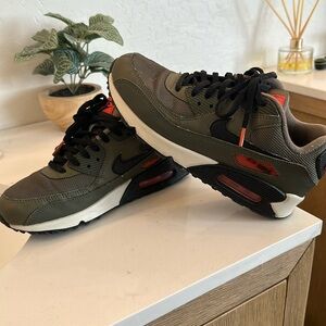Olive green and orange Nike air max